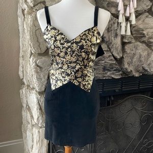 Leather/ suede mini dress